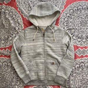 Carhartt Light Gray Marl Sherpa Full Zip Hoodie